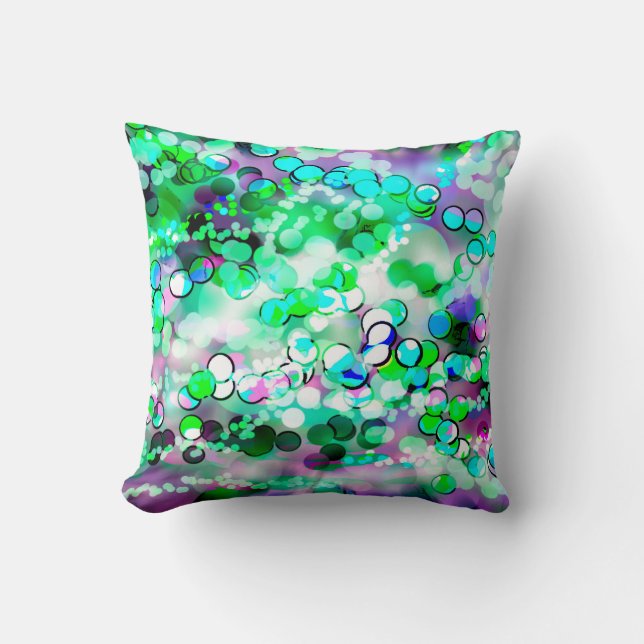 Almofada Travesseiro Remixed de Bokeh 92015 verdes (Frente)