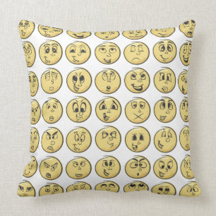 Almofada Travesseiro retro de Emoji da banda desenhada