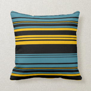 Almofada Travesseiro retro preto amarelo azul do design da