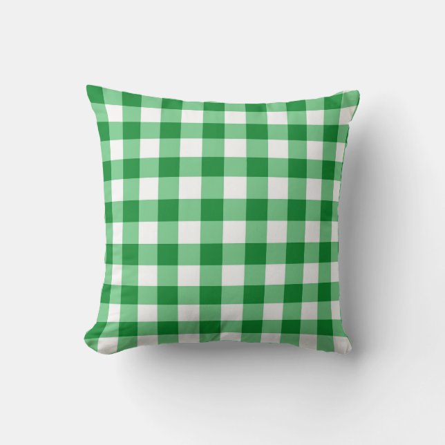 Almofada Travesseiro Reversível Green Gingham (Frente)