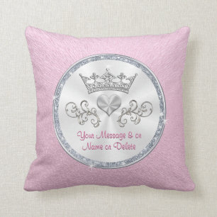 Almofada Travesseiro Rosa da Princesa Personalizada Tiara p