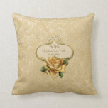 Almofada Travesseiro Rosa de ouro Damask 50º aniversário de<br><div class="desc">Belo rosa de ouro debaixo. Personalizar o nome e o texto da data. A parte traseira do travesseiro tem um padrão correspondente. Coincide com itens na minha loja.</div>