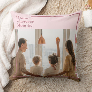Almofada Travesseiro Rosa Esmagado com Quadro e Texto Perso