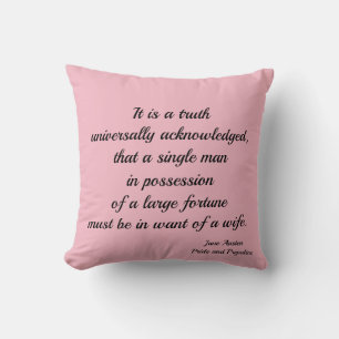Almofada Travesseiro Rosa Jane Austen Casado Me