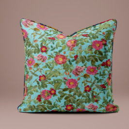 Almofada Travesseiro Rosa Vintage em Azul de Ovo de Robin