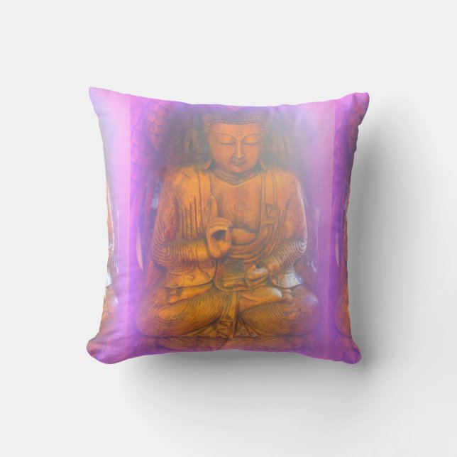 Almofada travesseiro roxo aura buddha (Frente)