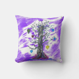 Almofada Travesseiro Roxo da Árvore de Amor