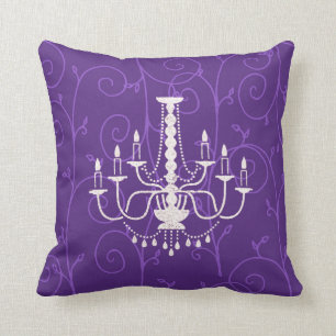 Almofada Travesseiro roxo das videiras do candelabro do