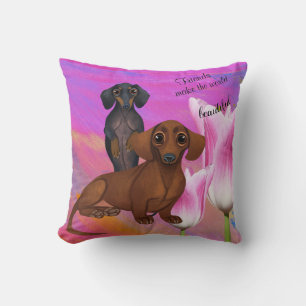 Almofada Travesseiro Roxo do Amigo Dachshund