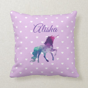 Almofada Travesseiro roxo personalizado do unicórnio para