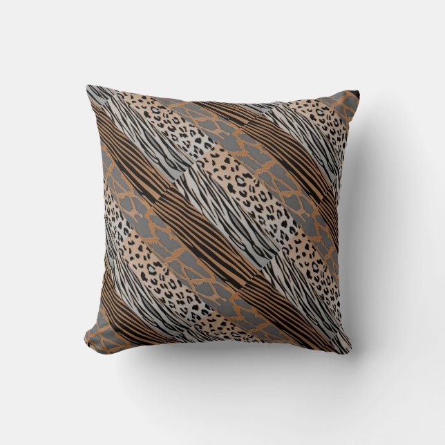 Almofada Travesseiro Rustic Animal Patchwork Zebra Stripe (Frente)