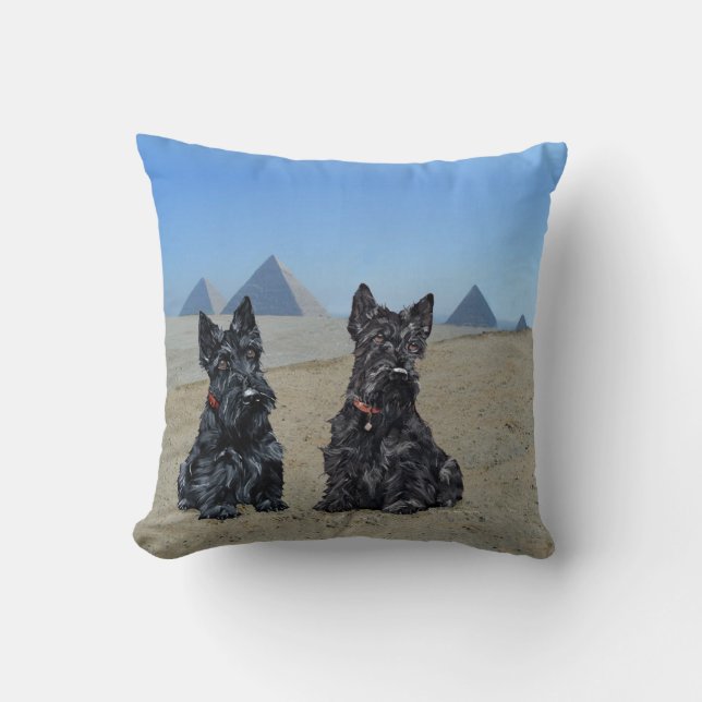 Almofada Travesseiro Scottish Terriers de Férias (Frente)