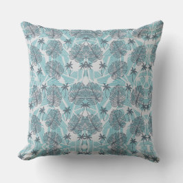 Almofada Travesseiro sem costura com folhas azuis