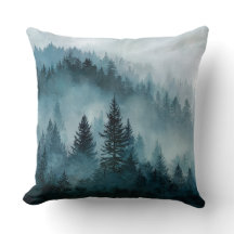 Travesseiro Serenidade Floresta Azul Mística