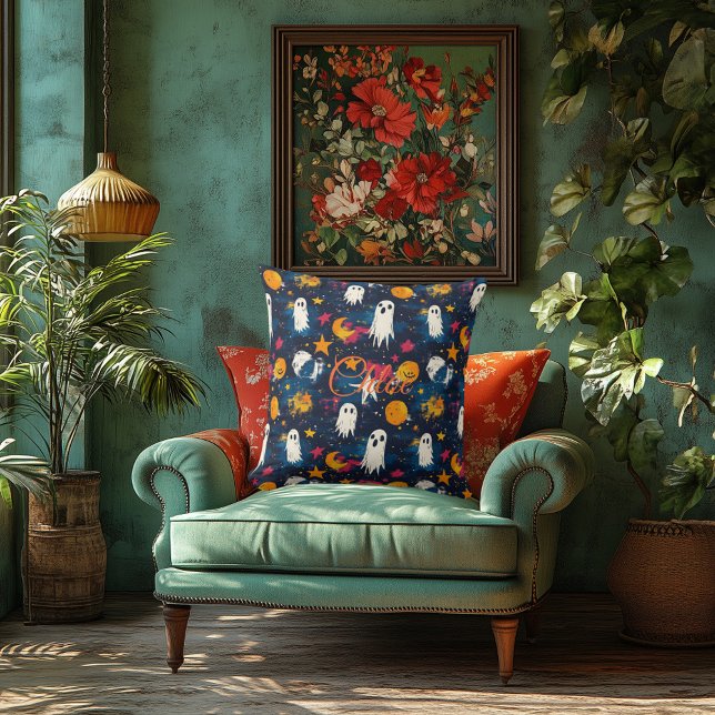 Almofada Travesseiro Starry Night Halloween com Fantasmas R (Criador carregado)