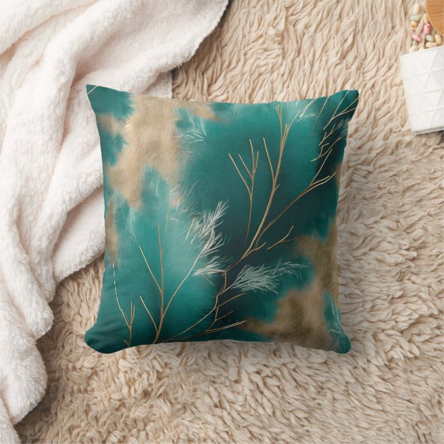 Almofada Travesseiro Teal Boho - Abstrato Home Decor Design (Cobertor)