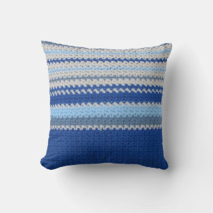 Almofada Travesseiro - teste padrão do Crochet - listras