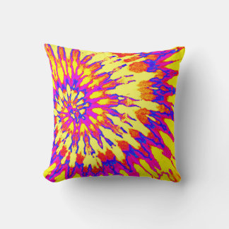 Almofada Travesseiro Tie Dye Espiral Amarelo, Magenta e Lar