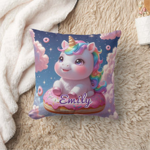 Almofada Travesseiro Unicorn rosquinha - Nome Editável