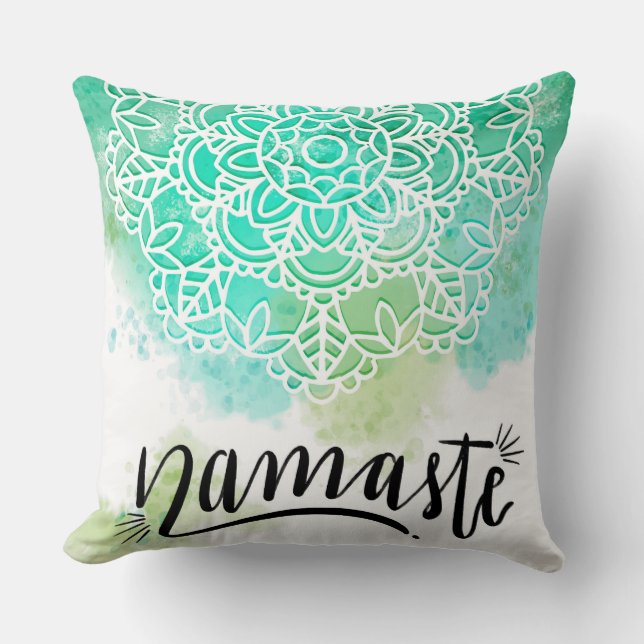 Almofada Travesseiro Verde Branco (Frente)