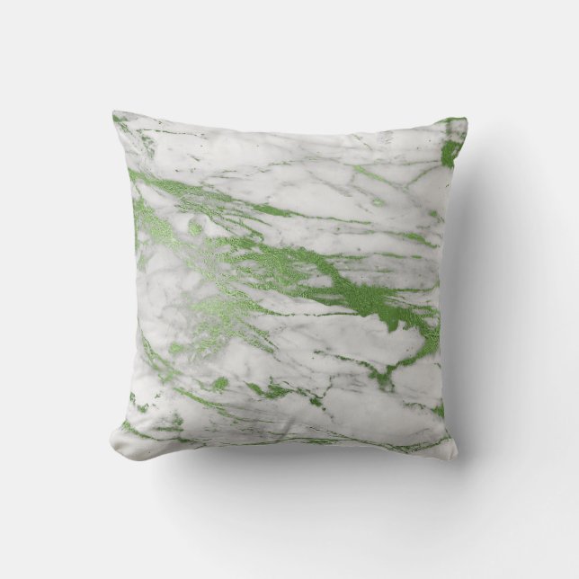ALMOFADA TRAVESSEIRO VERDE BRANCO INSPIRADO MARBLE (Frente)