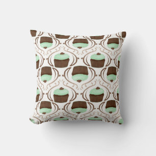 Almofada Travesseiro verde do cupcake do chocolate da