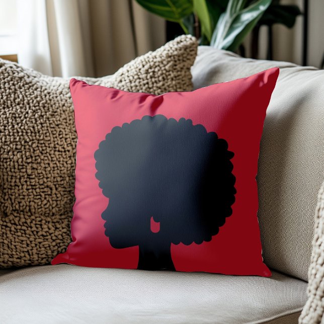 Almofada Travesseiro Vermelho Afro-Cêntrico (Criador carregado)