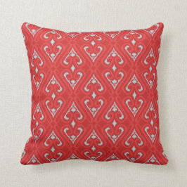 Almofada Travesseiro vermelho chique moderno do ikat de