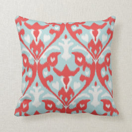 Almofada Travesseiro vermelho chique moderno do ikat de