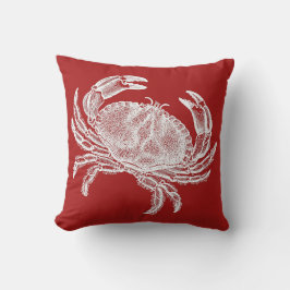 Almofada Travesseiro vermelho com caranguejo