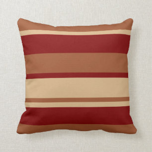 Almofada Travesseiro vermelho da listra de Brown Tan