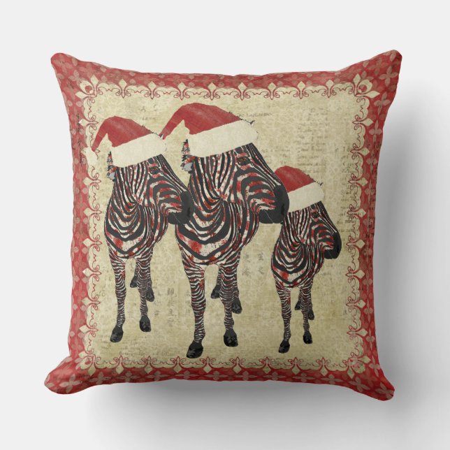 Almofada Travesseiro vermelho de Mojo das zebras (Frente)