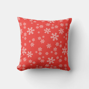 Almofada Travesseiro vermelho do Natal do floco de neve