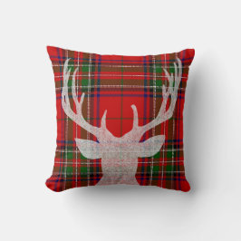Almofada Travesseiro vermelho e verde do Natal da xadrez