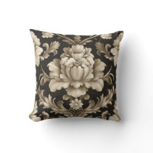 Travesseiro Vintage Beige Floral Damask