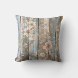 Almofada Travesseiro Vintage Floral Wood Panel