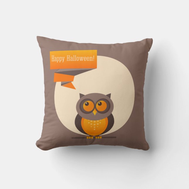 Almofada Travesseiro Vintage Halloween Owl (Frente)