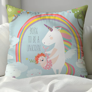 Almofada Travesseiro Whimsical Unicorn e Rainbow Baby Nurse