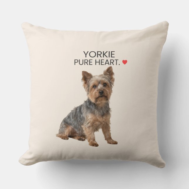 Almofada Travesseiro Yorkie Coração Puro (Frente)