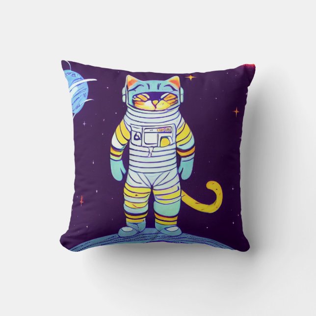 ALMOFADA TRAVESSEIROS DE ESPAÇO ASTRONAUTA CAT (Frente)