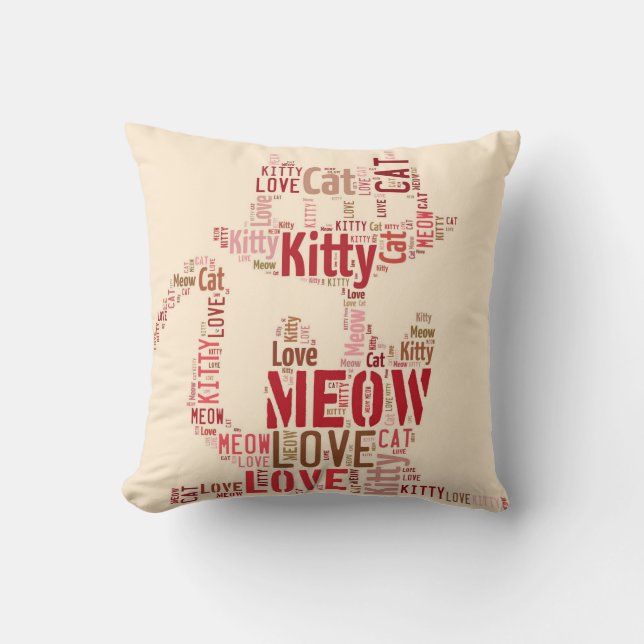 ALMOFADA TRAVESSEIROS DE GATINHO MEOW - TRAVESSEIRO DECORAT (Frente)