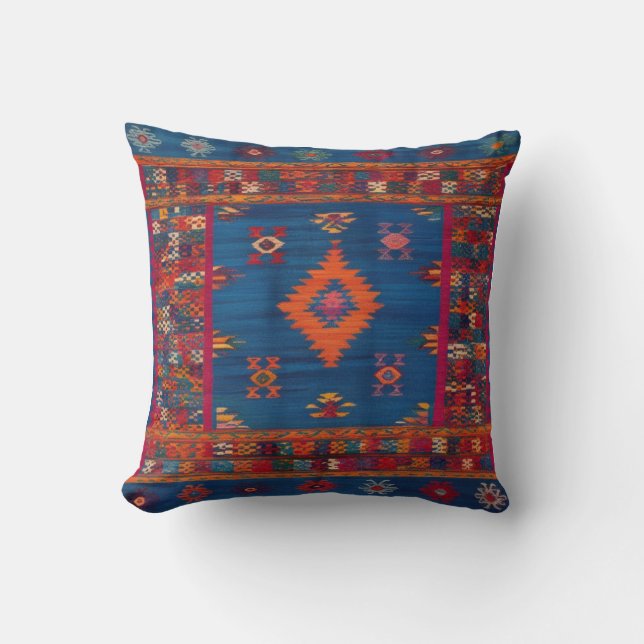 Almofada Travesseiros de Kilim Azul para Cada Sala: Versáti (Frente)