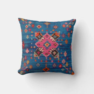 Almofada Travesseiros de Kilim Azul para Espaços Externos: