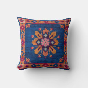 Almofada Travesseiros de tapete azul Kilim: uma mistura de