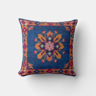 Almofada Travesseiros de tapete azul Kilim: uma mistura de 