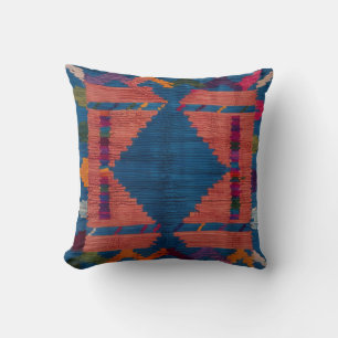 Almofada Travesseiros de tapete azul persa e turca Kilim: u