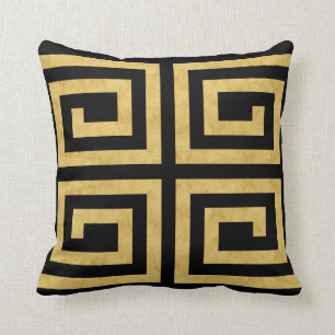 Almofada Travesseiros Decoração-Macios pretos Dourados da