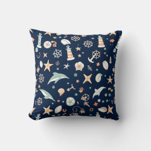 Almofada Travesseiros decorativos ao quadrado náutico azul