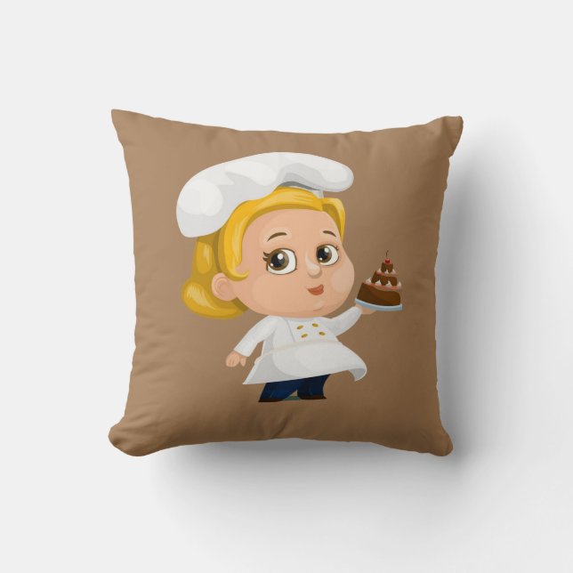 Almofada Travesseiros decorativos Beige Chef Cake (Frente)