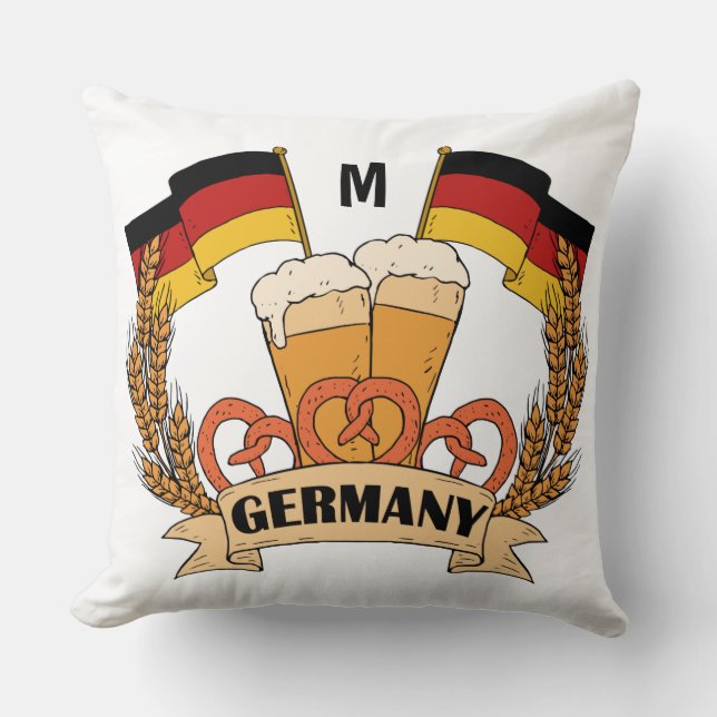 Almofada Travesseiros decorativos de monograma personalizad (Frente)